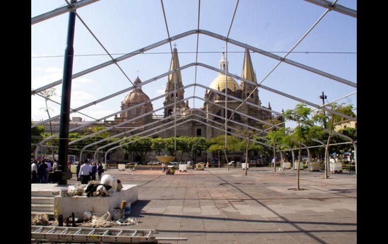 El museo urbano de dinosaurios en movimiento, se encontrará abierto del 15 de diciembre al 2 de febrero. Incian instalación.  /