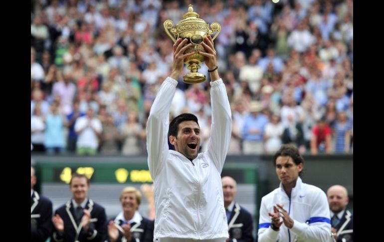 Algunos de los los logros durante este año de Djokovic son  tres Grand Slam, Australia, Wimbledon y el abierto de Estados Unidos. AFP  /