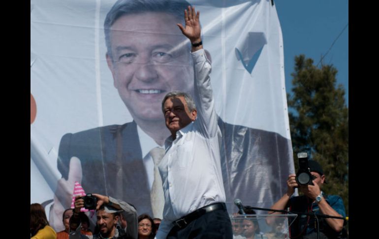 Andrés Manuel López Obrador durante un mitin en el Distrito Federal. NTX  /