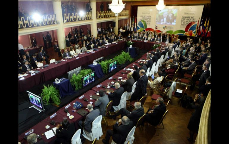 Imagen durante la XLII cumbre de presidentes del Mercosur, en Montevideo. EFE  /