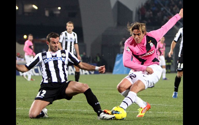 Acción del partido entre el Udinese y la Juventus. AFP  /