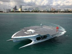 El barco solar más grande construido hasta ahora, bautizado como 'Planet Solar'. ESPECIAL  /