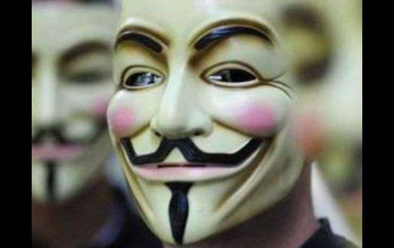 En la página aparece la máscara de Guy Fawkes, el símbolo de esta organización de piratas informáticos. EFE  /