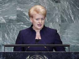 Dalia Grybauskaite dijo que no se pronunciará sobre el tema de la superviviencia del euro. ARCHIVO  /