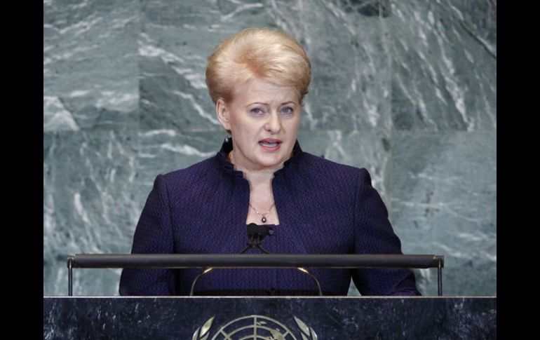 Dalia Grybauskaite dijo que no se pronunciará sobre el tema de la superviviencia del euro. ARCHIVO  /