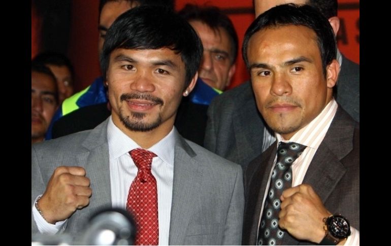 Manny Pacquiao y el mexicano Juan Manuel Márquez podrían enfrentarse de nuevo el 5 de mayo. MEXSPORT  /