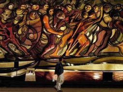 La SAPS se dio a la tarea de conservar, resguardar y difundir la obra del autor del mural 'La Marcha de la Humanidad'. EFE  /