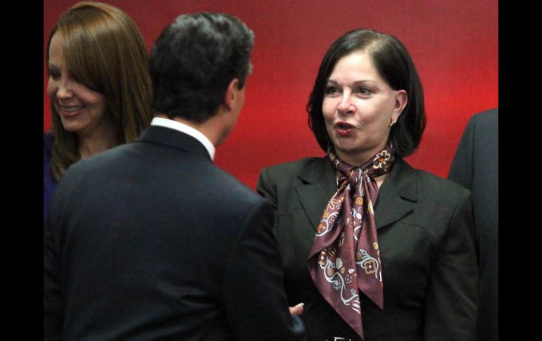 Paloma Guillén Vicente durante la presentación del equipo del precandidato del PRI. EL UNIVERSAL  /