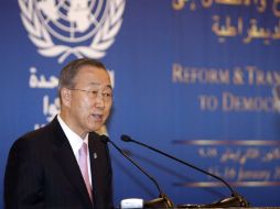 Ban Ki Moon insistió en que ha llegado el momento de que los pueblos árabes obtengan sus derechos. EFE  /