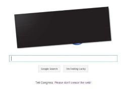 El buscador Google oculta su logo en muestra de inconformismo ante protesta por las regularizaciones antipiratería. ESPECIAL  /