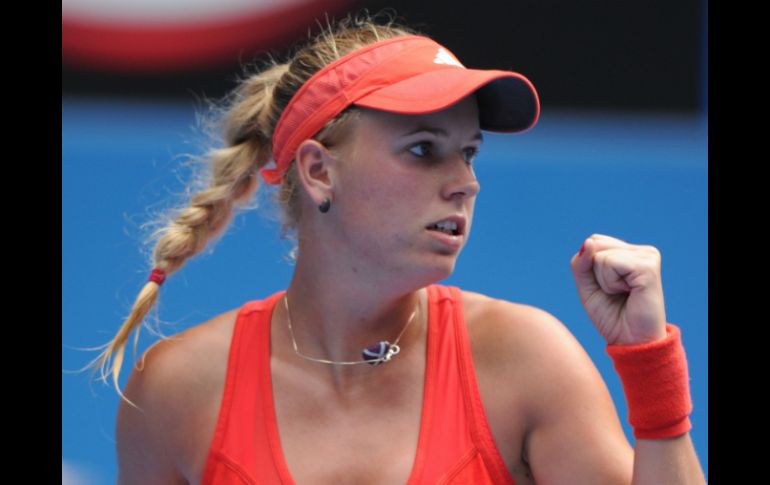 Wozniacki se impuso a la georgiana Anna Tatishvili por 6-1 y 7-6 (7-4). AFP  /