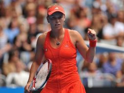 Caroline Wozniackide durante su partido contra Monica Niculescu de Rumania en el quinto día del torneo del Abierto de Australia. AFP  /