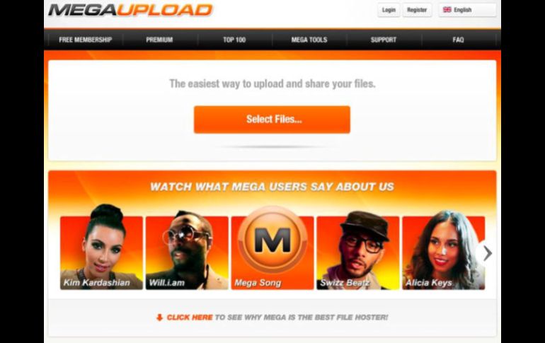 Megaupload es una de las plataformas más importantes de intercambio de archivos en la web. AFP  /