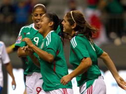 Las jugadoras mexicanas fueron contundentes ante el arco guatemalteco. MEXSPORT  /