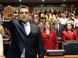 La toma de protesta de Álvarez Cibrián en el Palacio Legislativo.  /