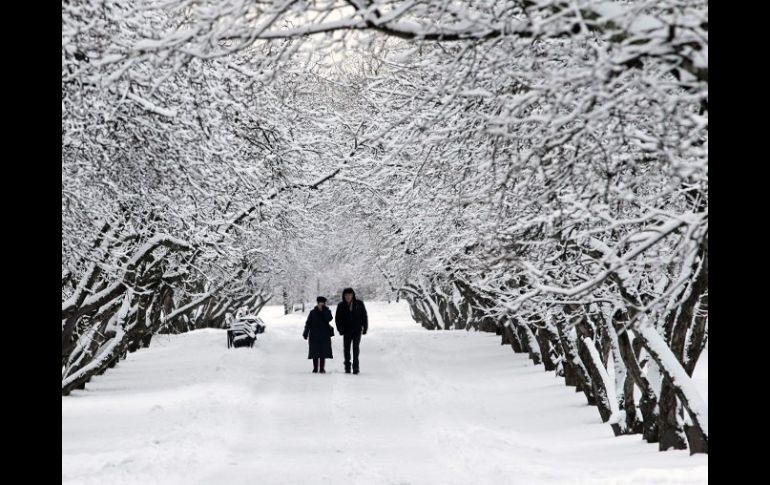 La misma Moscú no es azotada con el frío invernal extremo que le afecta por estas fechas. EFE  /