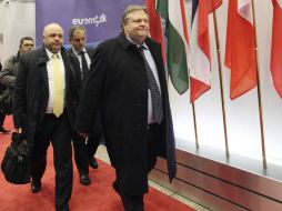 Evangelos Venizelos continuará sus reuniones con la troika ya que el organismo rechazo la propuesta de la banca. EFE  /