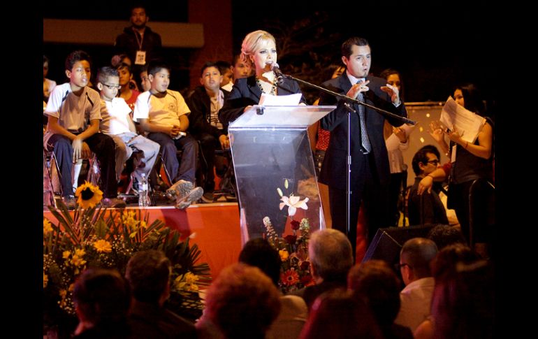 Gloria Rojas Maldonado durante su segundo informe de labores del año 2011. ESPECIAL  /