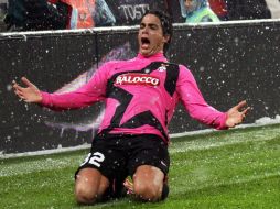 Alessandro Matri festeja el segundo gol de la Juventus en el partido. EFE  /