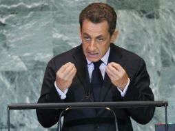 ''Me explicaré cuando llegue el momento'', dijo el presidente de Francia, Nicolas Sarkozy.  /