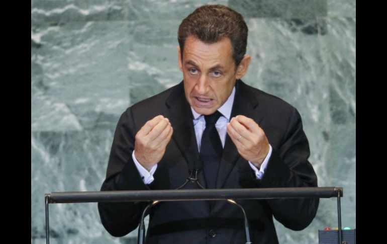 ''Me explicaré cuando llegue el momento'', dijo el presidente de Francia, Nicolas Sarkozy.  /