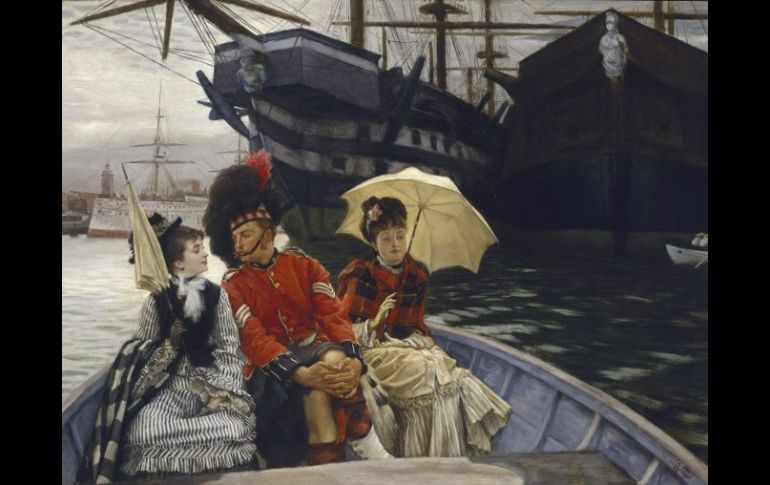 Cuadro de James Tissot ''Portsmouth Dockyard'' El tema de la inmigración y el intercambio cultural en una gráfica espléndida. EFE  /