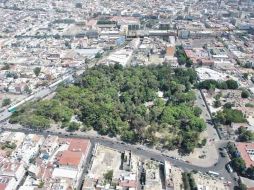 Vista aérea del Parque Morelos y la zona en la que se instalarán los edificios para el proyecto de la Ciudad Creativa Digital.  /