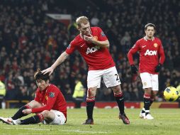 Los jugadores del Manchester dieron un buen partido en la visión de su técnico. AFP  /