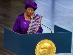 La presidenta de Liberia, Ellen Johnson Sirleaf, recibió el premio Nobel de la Paz de 2011, junto con otras dos mujeres. AP  /