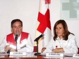 Margarita Zavala y Daniel Goñi, presidentes del DIF nacional y de la Cruz Roja Mexicana hicieron el anuncio. ESPECIAL  /