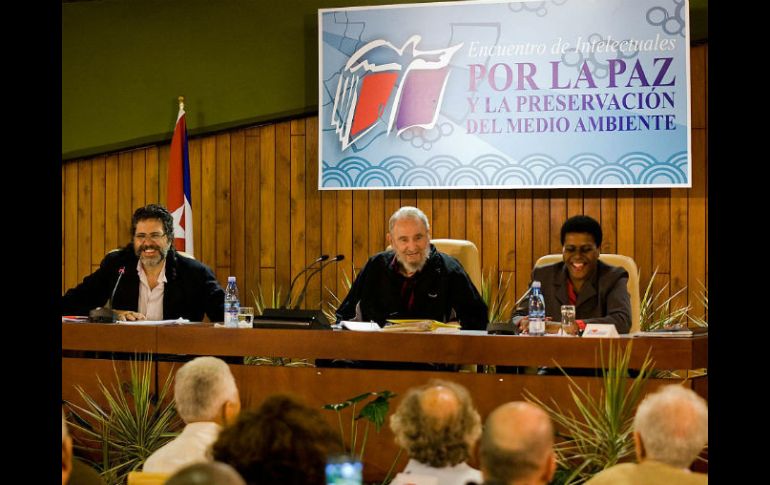 Castro durante la charla con intelecuales en La Habana. EFE  /