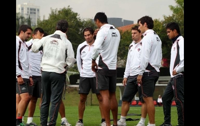 Jugadores del Atlas durante el entrenamiento del día de ayer. MEXSPORT  /