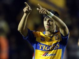 El delantero Alan Pulido, del Tigres fue llamado para incorporarse por primera vez al grupo. MEXSPORT  /