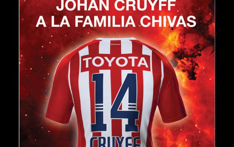 La página de Chivas ya le da la bienvenida al holandés Johan Cruyff. ESPECIAL  /