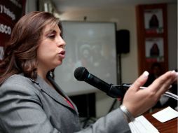 La secretaria general de la CNOP, Elisa Ayón Hernández, en el aniversario número 69 de la Confederación Obrero-Patronal.  /