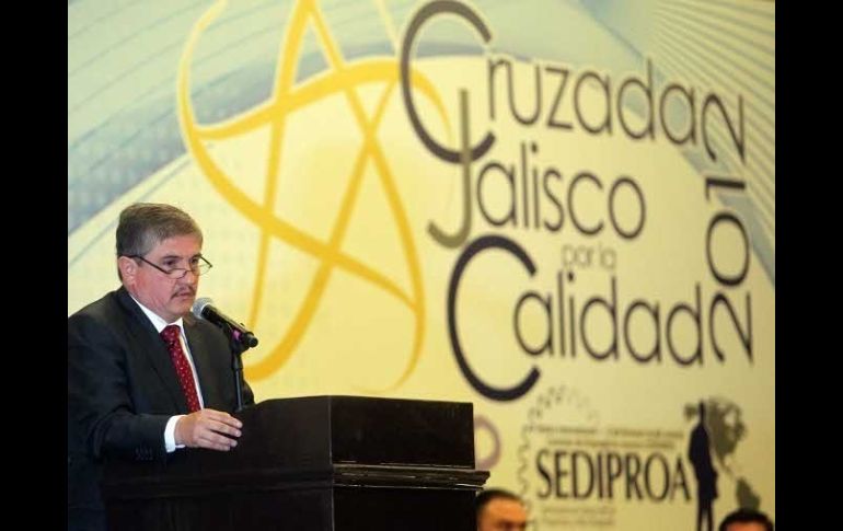 Durante el evento Cruzada Jalisco por la Calidad 2012 en Expo Guadalajara. En la imagen Jaime Martínez Flores.  /