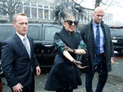 Lady Gaga, a su llegada a la Universidad de Harvard. AP  /