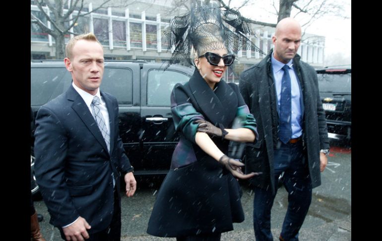 Lady Gaga, a su llegada a la Universidad de Harvard. AP  /