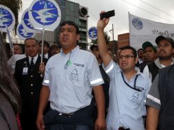 Integrantes del sindicato en una protesta. ASPA dice que la SCT no ha recibido la documentación porque el plazo no ha vencido. ARCHIVO  /