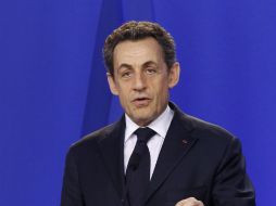 Sarkozy realizó el anuncio el jueves durante una cumbre de líderes de la Unión Europea en Bruselas. AP  /