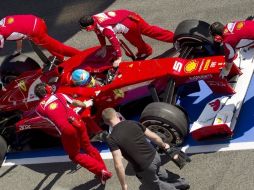 Fernando Alonso sacó el segundo mejor tiempo del nuevo Ferrari, algo muy prometedor para esta temporada. AFP  /