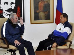 Captaron un encuentro de Chávez con el legendario líder cubano Fidel Castro el viernes por la tarde en La Habana. NOTIMEX  /