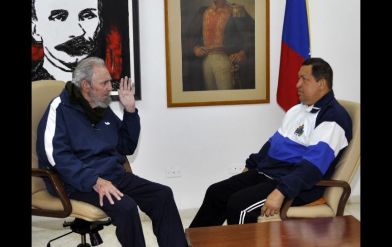 Captaron un encuentro de Chávez con el legendario líder cubano Fidel Castro el viernes por la tarde en La Habana. NOTIMEX  /