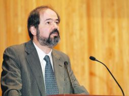 Juan Villoro, en el Paraninfo Enrique Díaz de León de la Universidad de Guadalajara, durante la Cátedra Julio Cortázar.  /