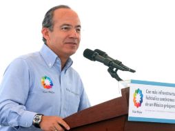 El Presiente Felipe Calderón insistió en que el Plan Hídrico será un legado para la gente de Tabasco. NTX  /