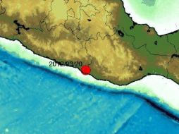 Gráfico del Servicio Sismológico del epicentro del sismo. En Chiapas, el temblor se sintió en las 15 regiones. EFE  /