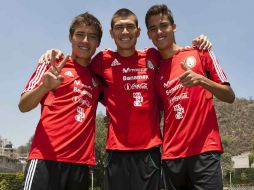 Erick Torres, Jorge Enriquez y Diego Reyes de la Selección mexicana preolímpica. MEXSPORT  /