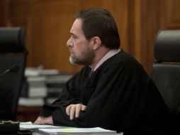 El ministro Jorge Pardo Rebolledo durante la sesión de hoy en la Suprema Corte. AFP  /