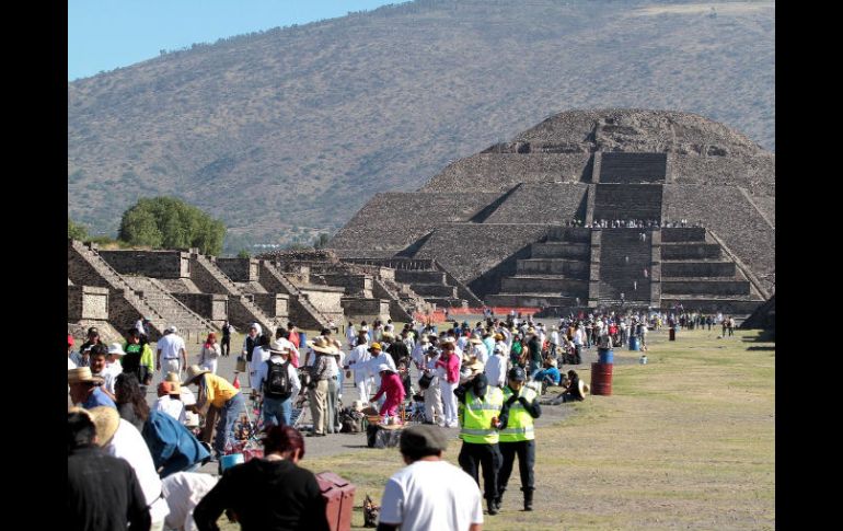 Teotihuacan (Estado de México) registró una afluecia de 15 mil 493 visitantes a lo largo del día. NOTIMEX  /