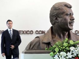 Peña Nieto en la conmemoración 18 por el aniversario del asesinato de Colosio. NOTIMEX  /